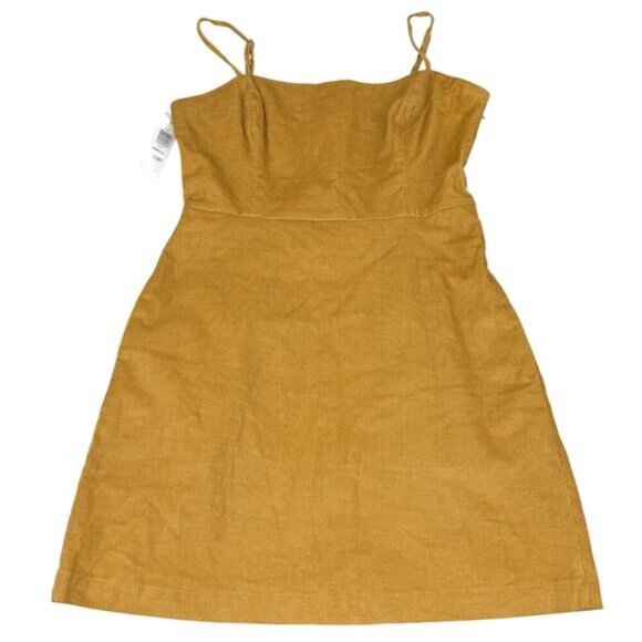 Aritzia Wilfred Isabelle Corduroy Mini Dress In Golden Amber Size 4 - Picture 3 of 7